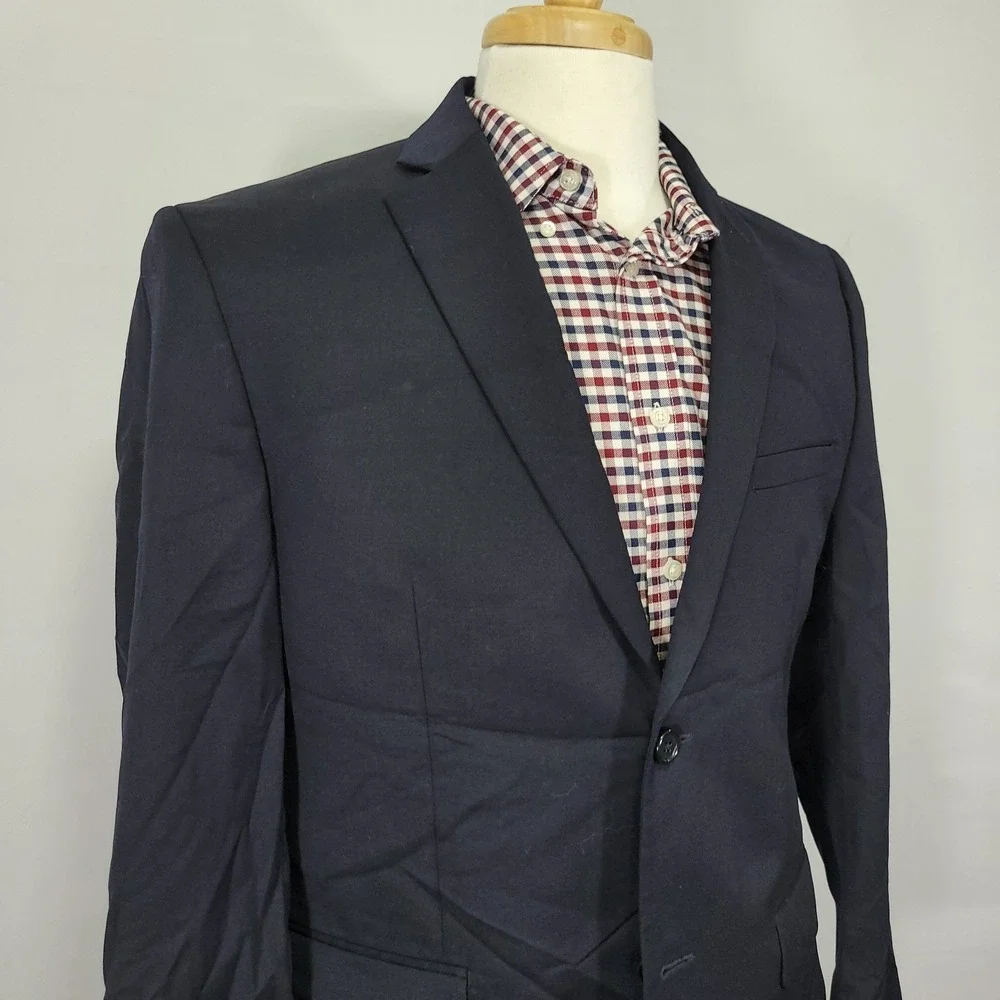 Joseph Abboud Men's‎ Sport Coat Blazer Two Button Navy Twill Wool Size 40S